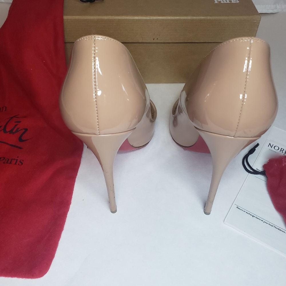Christian Louboutin So Kate Nude 120 Patent Heels - Size 37.5 - Picture 6 of 12